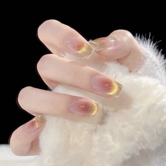 Sunset Halo - Handcrafted Premium Cat Eye Nail Stickers