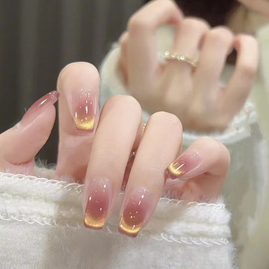 Sunset Halo - Handcrafted Premium Cat Eye Nail Stickers